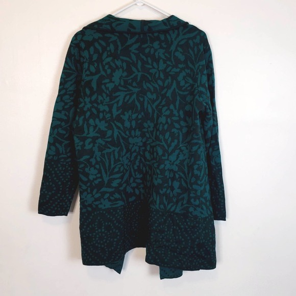 Green Long Open-Front Cardigan size L - Picture 4 of 4